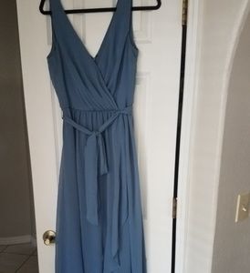 David's Bridal Steel Blue Bridesmaid Dress, 10